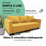 KLASSIKALINE DIIVANVOODI PESUKASTIGA X LINE