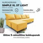 SUUR NURGADIIVAN ILMA KÄETUGEDETA XL ST LIGHT